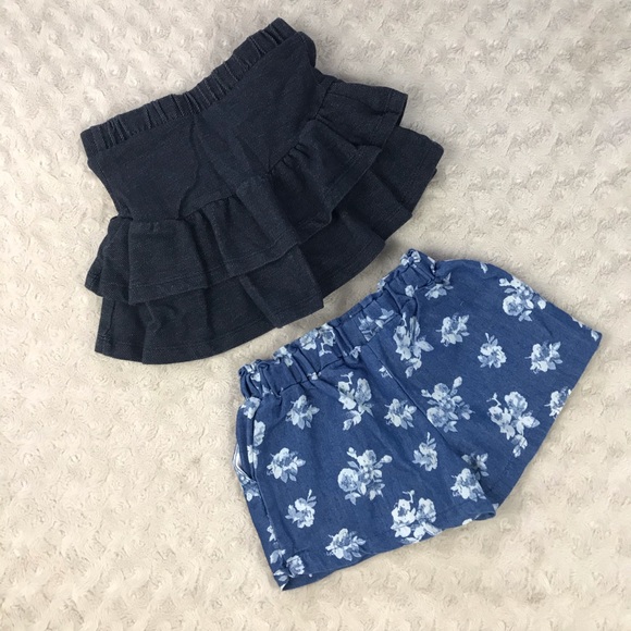 Baby Girl Shorts & Skort Bundle Floral Blue - Picture 4 of 5
